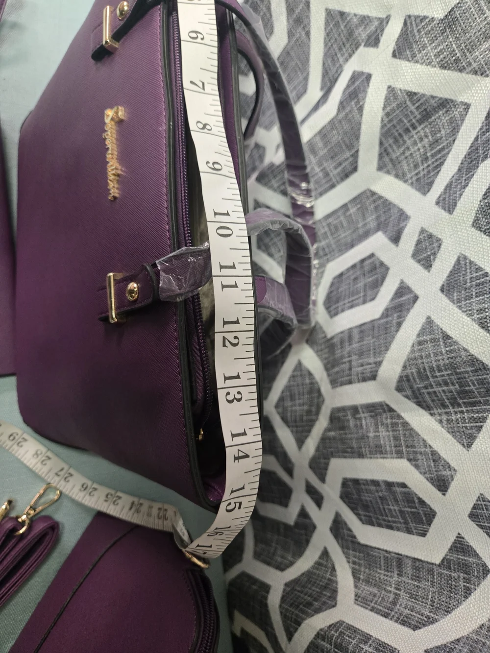 Purple Women's Tote with Matching Accessory Set